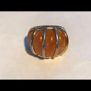 Vintage Butterscotch Bakelite Ring Unique Size 8